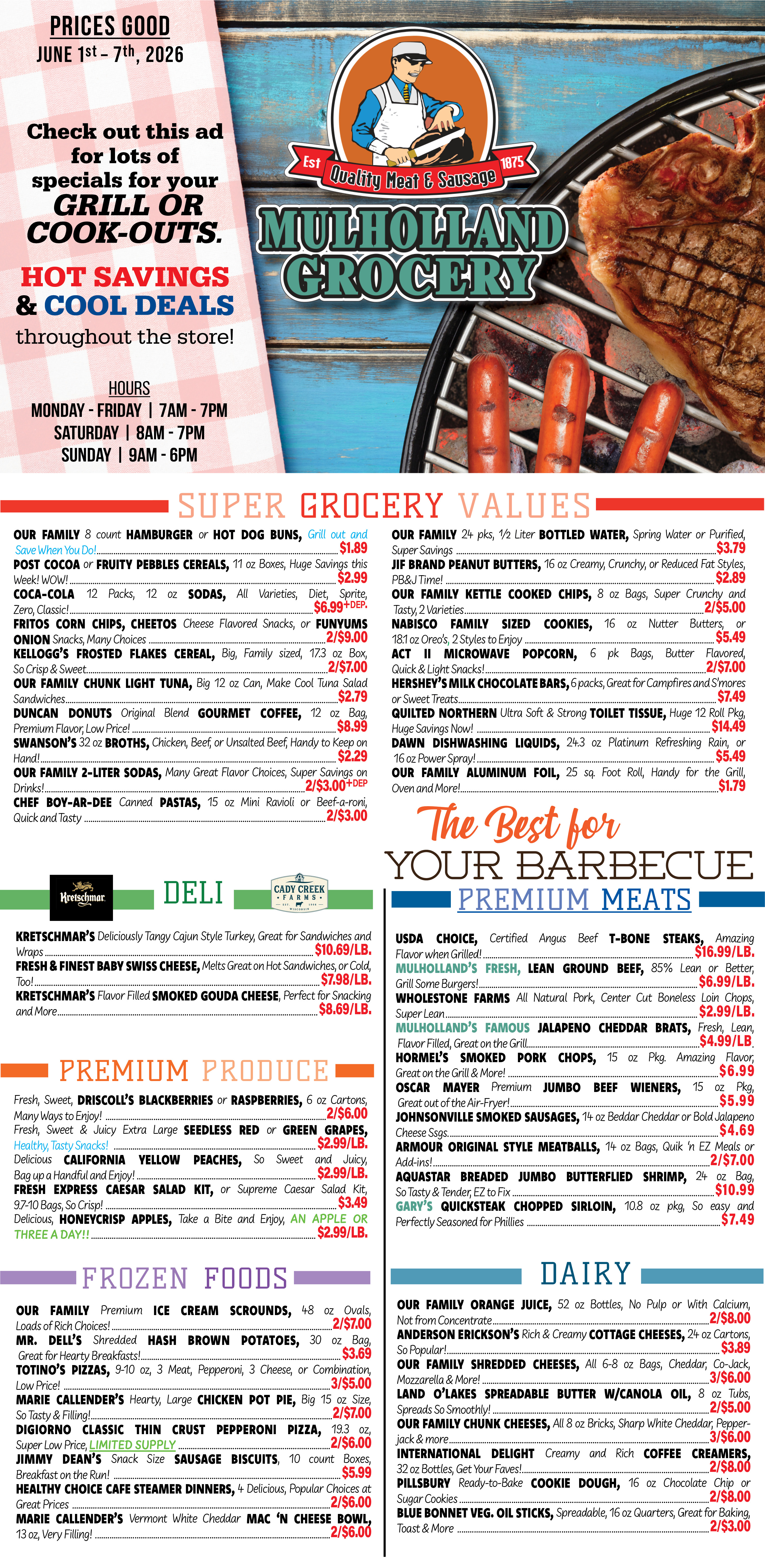Mulholland Grocery weekly specials flyer